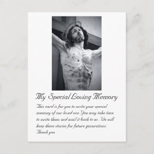 Tarjeta de recuerdo especial para boda funeral