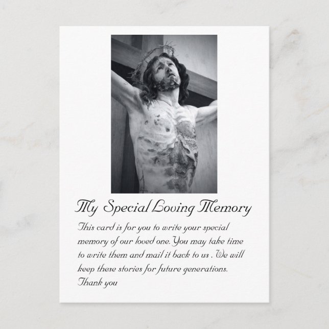 Tarjeta de recuerdo especial para boda funeral (Anverso)