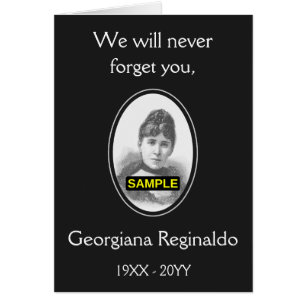 Tarjeta de Recuerdos de duelo y conservador, con f