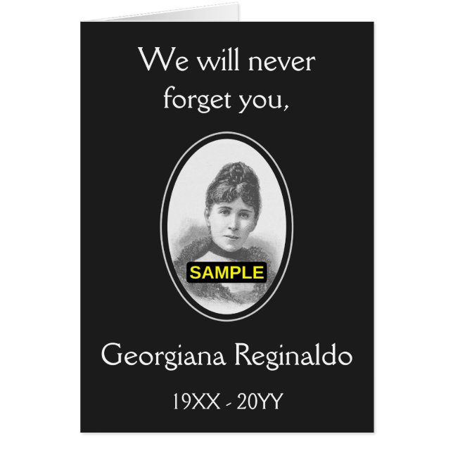 Tarjeta de Recuerdos de duelo y conservador, con f (Frente)