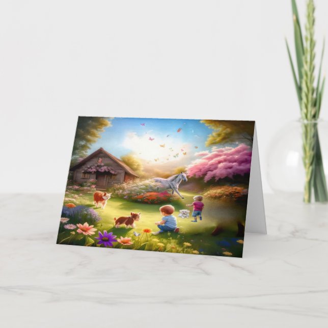 Tarjeta de Recuerdos de la Infancia para Ancianos  (Anverso)