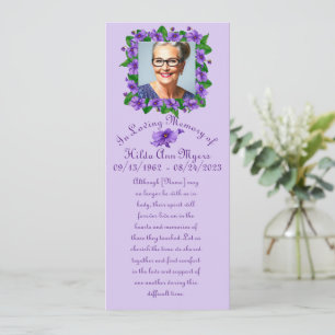 Tarjeta de Recuerdos Violeta Memorial/Funeral