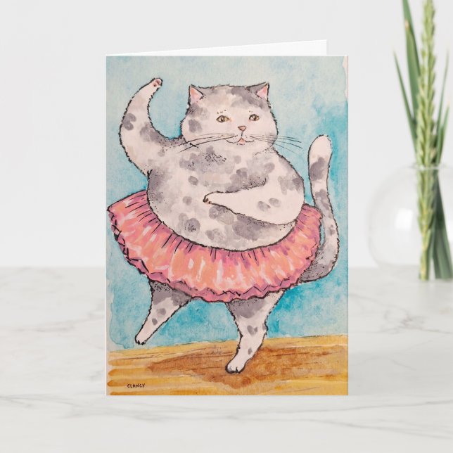 Tarjeta de recuperación bailando gato (Anverso)