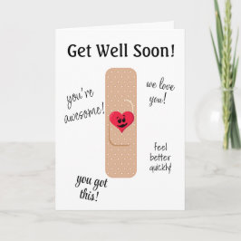 Tarjeta de recuperación con curita adorable