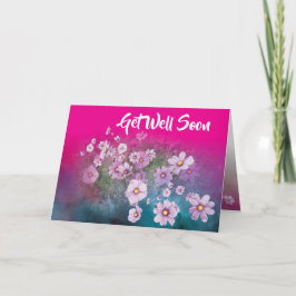 tarjeta de recuperación cosmos flor silvestre rosa