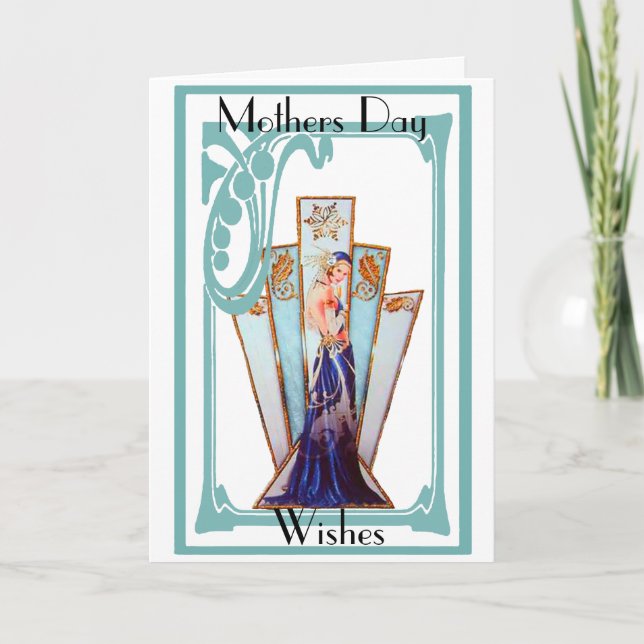 TARJETA DE RECUPERACIÓN DE DÍA DE LA MADRE ART DEC (Anverso)