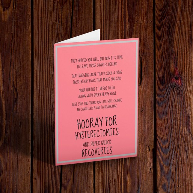 Tarjeta de recuperación de histerectomía (Subido por el creador)