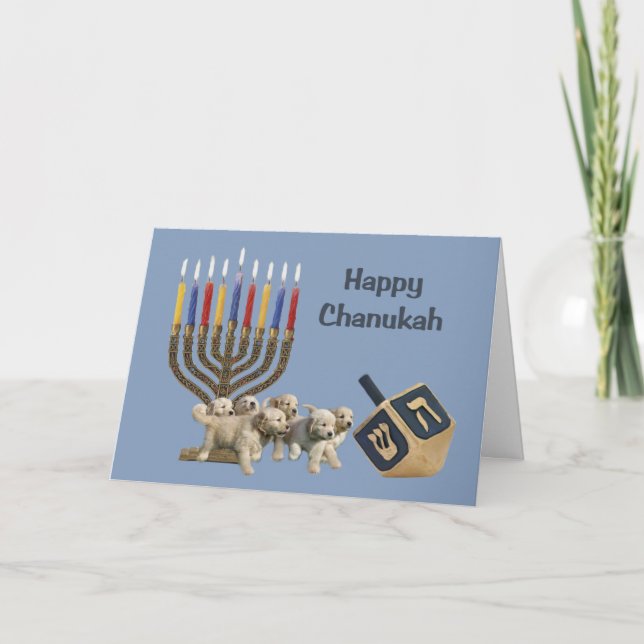 Tarjeta de recuperación de oro Chanukah Menorah Dr (Anverso)