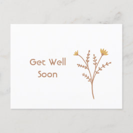 Tarjeta de recuperación floral minimalista