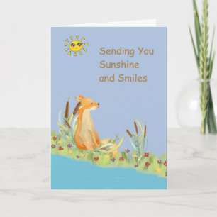 Tarjeta de recuperación para niños con sol y sonri