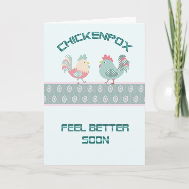 Tarjeta de recuperación para varicela con pollos (Anverso)