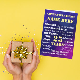 Tarjeta de recuperación personalizable de 12 pasos