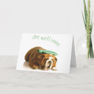 Tarjeta de Recupérate - Perro Enfermo Con Bolsa de