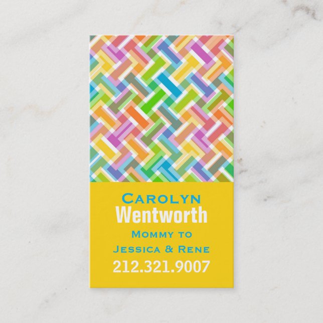 Tarjeta de red mami de patrón colorido (Anverso)