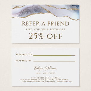 Tarjeta de referencia Agal azul blanco