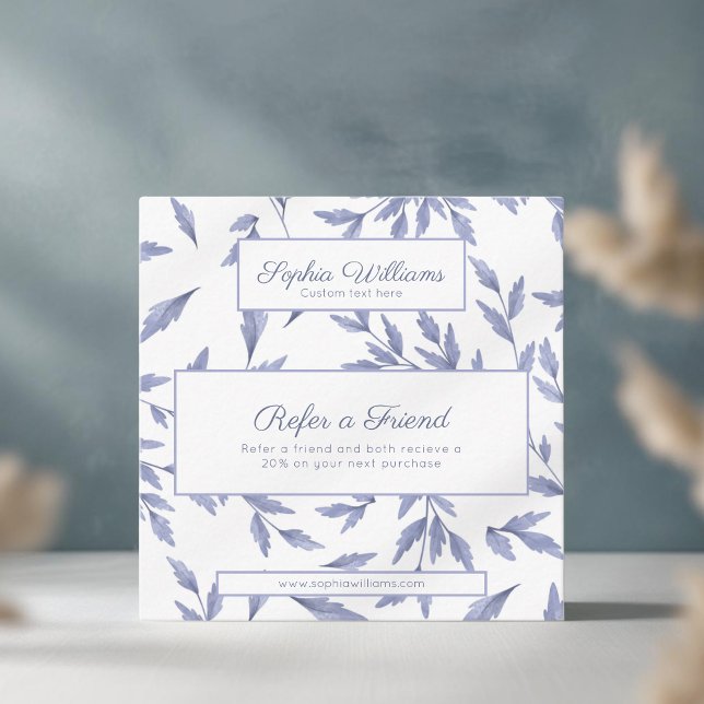 tarjeta de referencia azul vintage floral toile (Subido por el creador)