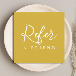 Tarjeta de referencia blanca dorada simple