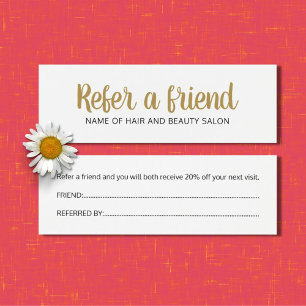 Tarjeta de referencia blanca Faux Gold elegante si
