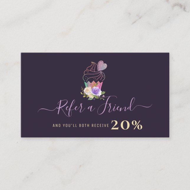 tarjeta de referencia comercial de pastelería pers (Anverso)