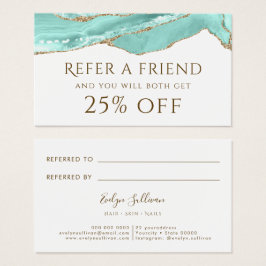 Tarjeta de referencia de agate acuamarine