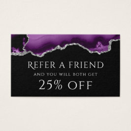 tarjeta de referencia de agate de plata púrpura