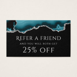 Tarjeta de referencia de agendas verde azulada