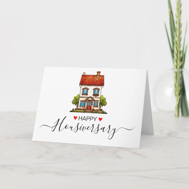 Tarjeta de referencia de aniversario de casa anive (Anverso)