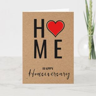 Tarjeta de referencia de aniversario de casa feliz