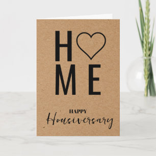 Tarjeta de referencia de aniversario de casa feliz