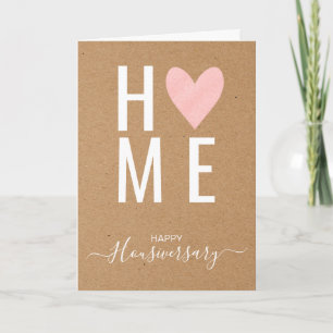 Tarjeta de referencia de aniversario de casa feliz