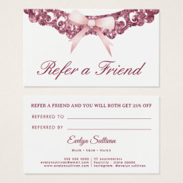 Tarjeta de referencia de armazón rosado de purpuri