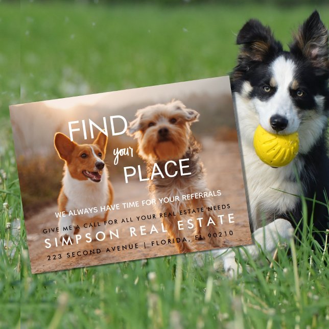 Tarjeta de Referencia de Bienes Raíces de Perro Ad (Subido por el creador)