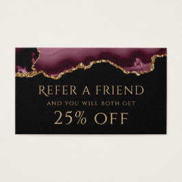 tarjeta de referencia de burgundy agate