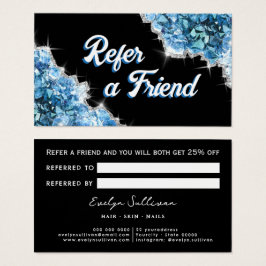 Tarjeta de referencia de cristales azules