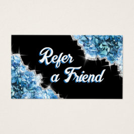 Tarjeta de referencia de cristales azules