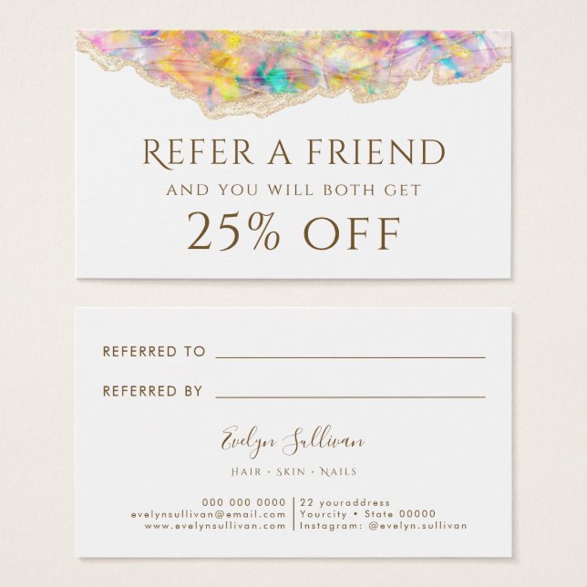 Tarjeta de referencia de diseño óptico (Anverso y reverso)