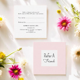 Tarjeta de referencia de fidelidad de cliente rosa