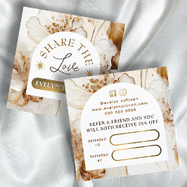 Tarjeta de referencia de flores marrones elegantes