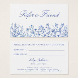 Tarjeta de referencia de flores silvestres azules
