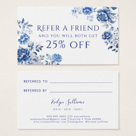 Tarjeta de referencia de la chinoiserie floral