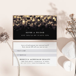 Tarjeta de referencia de las luces doradas