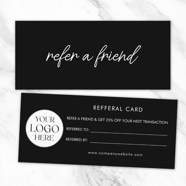 Tarjeta de Referencia de Logo Empresarial Elegante (Front and Back)