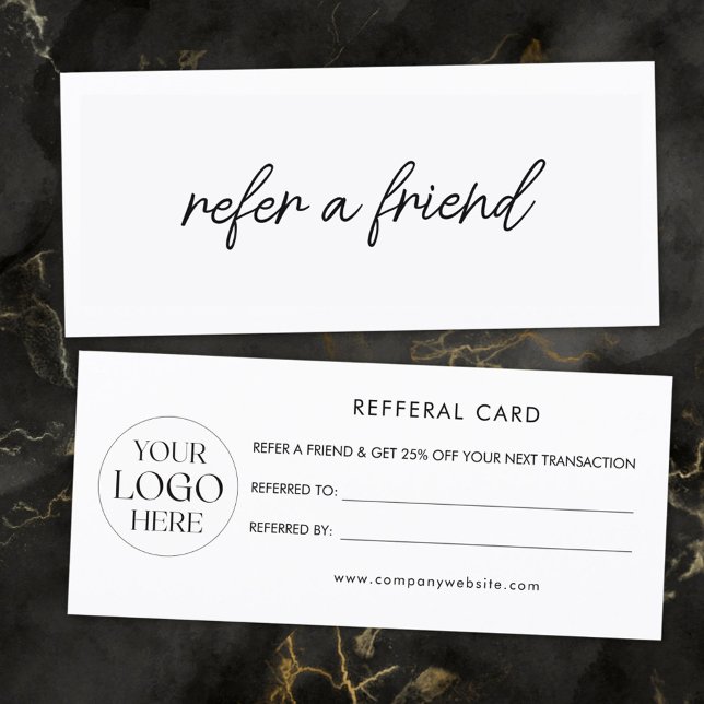 Tarjeta de Referencia de Logo Empresarial Elegante (Front and Back)