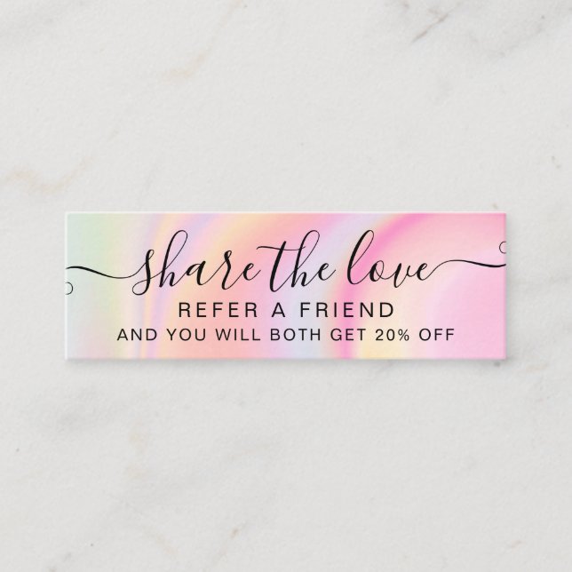 Tarjeta de referencia de mármol arcoiris con unico (Anverso)