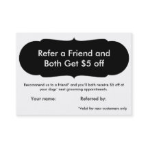 Tarjeta de referencia de Perro Grooming - Personal