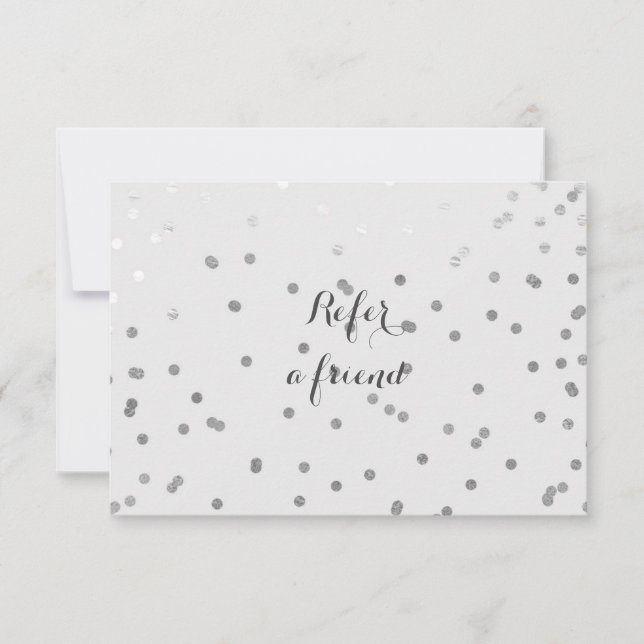 Tarjeta de Referencia de Puntos Modernos Gris y Pl (Anverso)