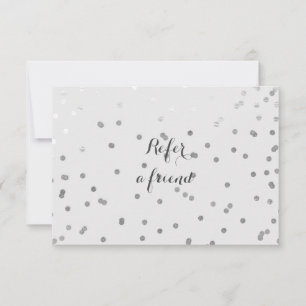 Tarjeta de Referencia de Puntos Modernos Gris y Pl