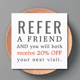 Tarjeta de referencia de salón de belleza limpia y