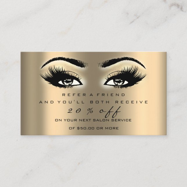 Tarjeta de referencia de salón maquillaje Artista  (Anverso)