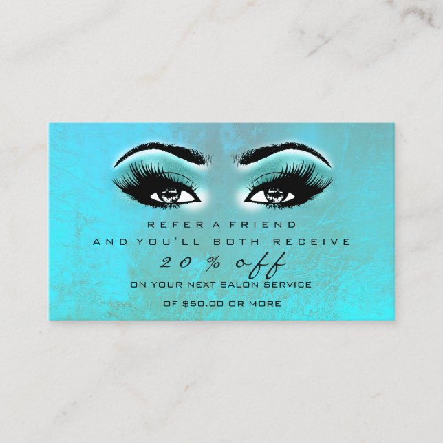 Tarjeta de referencia de salón maquillaje Artista  (Anverso)
